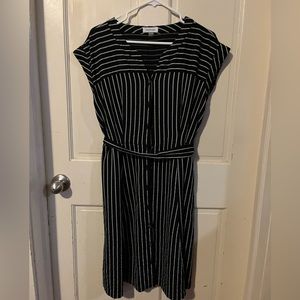 Calvin Klein shirt dress with pockets and belt.